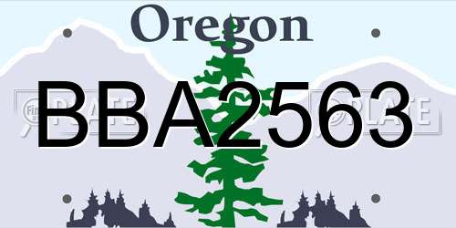 BBA2563 Oregon License Plate