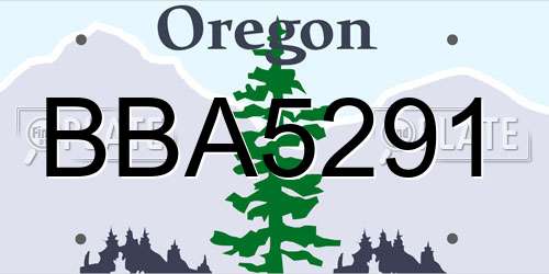 BBA5291 Oregon License Plate