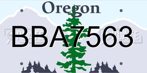 BBA7563 Oregon License Plate