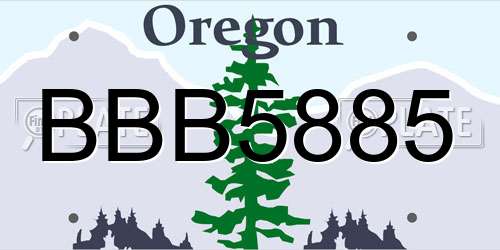 BBB5885 Oregon License Plate