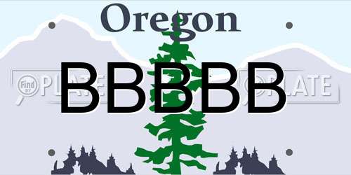 BBBBB Oregon License Plate