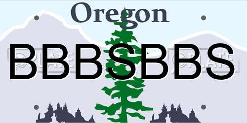 BBBSBBS Oregon License Plate