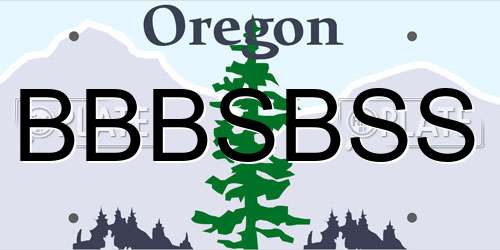BBBSBSS Oregon License Plate