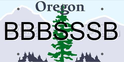 BBBSSSB Oregon License Plate