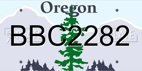 BBC2282 Oregon License Plate