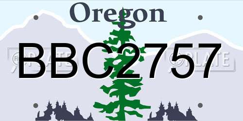 BBC2757 Oregon License Plate