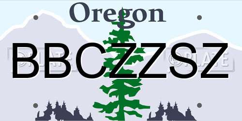 BBCZZSZ Oregon License Plate