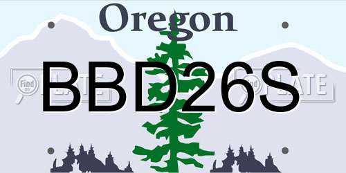 BBD26S Oregon License Plate
