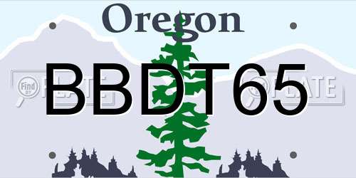 BBDT65 Oregon License Plate
