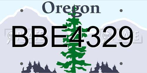BBE4329 Oregon License Plate