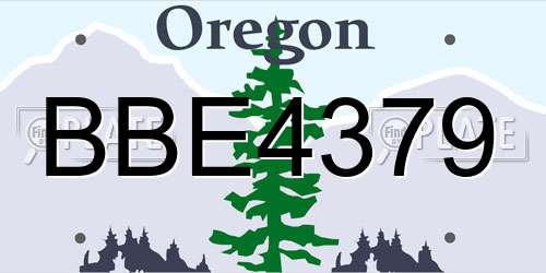 BBE4379 Oregon License Plate