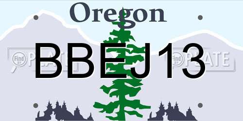 BBEJ13 Oregon License Plate