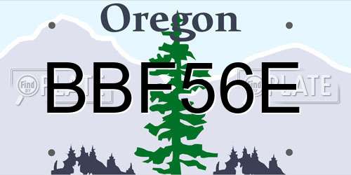 BBF56E Oregon License Plate