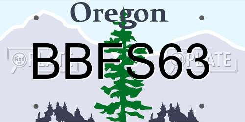 BBFS63 Oregon License Plate