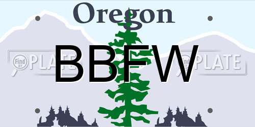 BBFW Oregon License Plate
