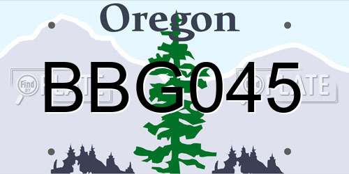 BBG045 Oregon License Plate