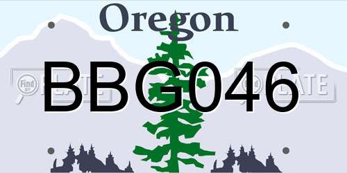BBG046 Oregon License Plate