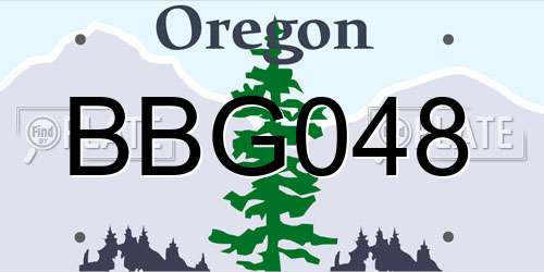 BBG048 Oregon License Plate