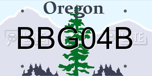 BBG04B Oregon License Plate
