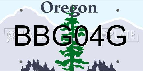 BBG04G Oregon License Plate