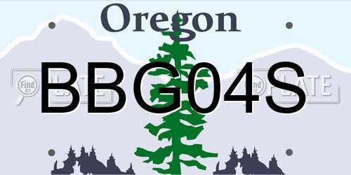 BBG04S Oregon License Plate
