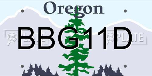 BBG11D Oregon License Plate