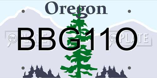 BBG11O Oregon License Plate