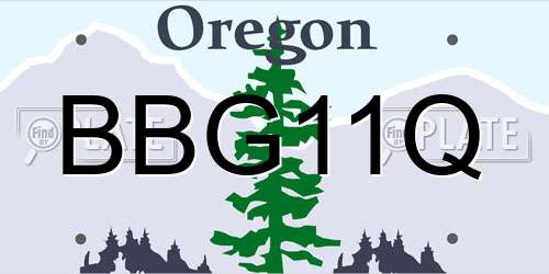 BBG11Q Oregon License Plate