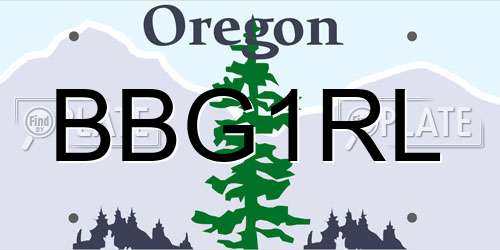 BBG1RL Oregon License Plate