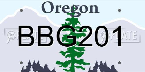 BBG201 Oregon License Plate