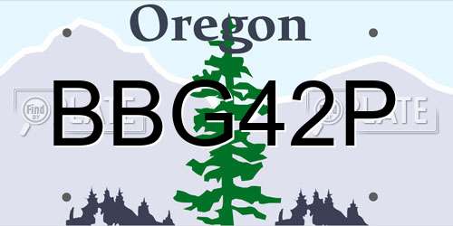 BBG42P Oregon License Plate