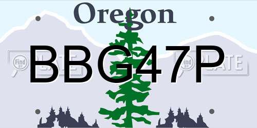 BBG47P Oregon License Plate