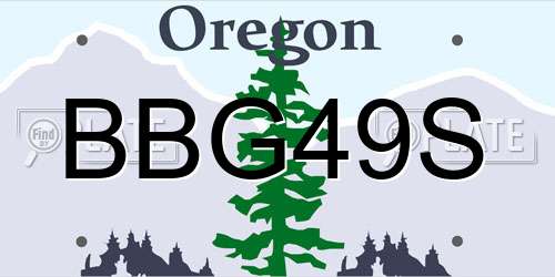 BBG49S Oregon License Plate