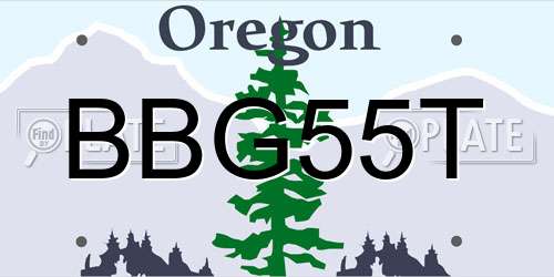 BBG55T Oregon License Plate