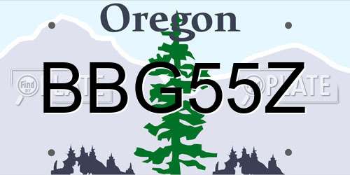 BBG55Z Oregon License Plate