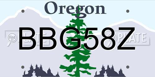 BBG58Z Oregon License Plate