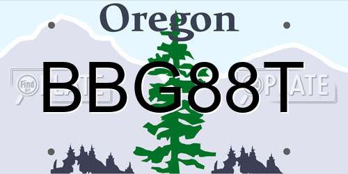 BBG88T Oregon License Plate