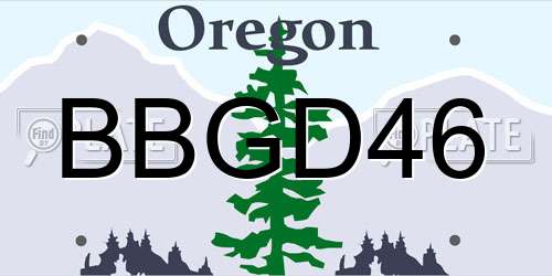 BBGD46 Oregon License Plate