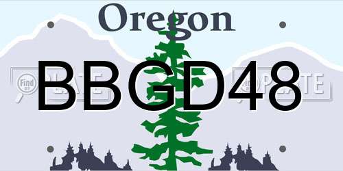 BBGD48 Oregon License Plate
