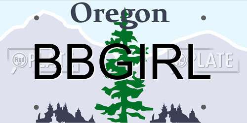 BBGIRL Oregon License Plate