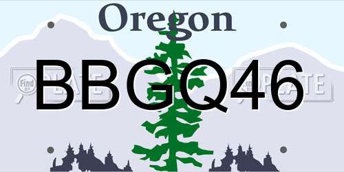 BBGQ46 Oregon License Plate