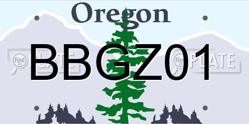 BBGZ01 Oregon License Plate