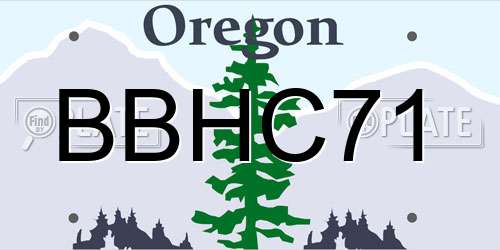 BBHC71 Oregon License Plate
