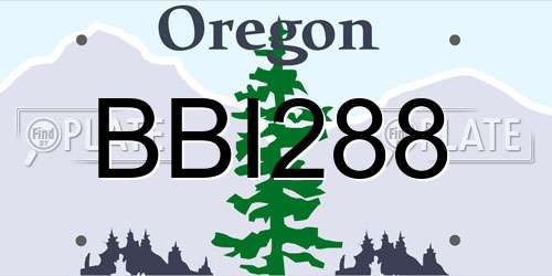 BBI288 Oregon License Plate