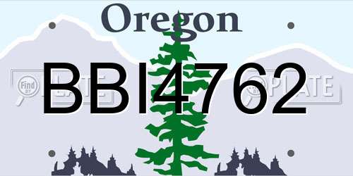 BBI4762 Oregon License Plate