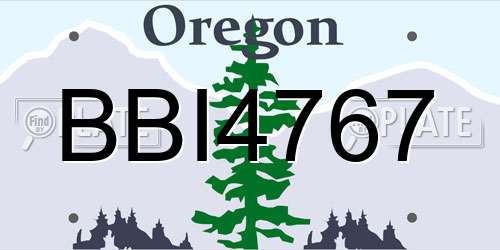 BBI4767 Oregon License Plate