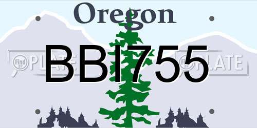 BBI755 Oregon License Plate
