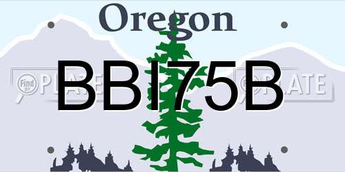 BBI75B Oregon License Plate