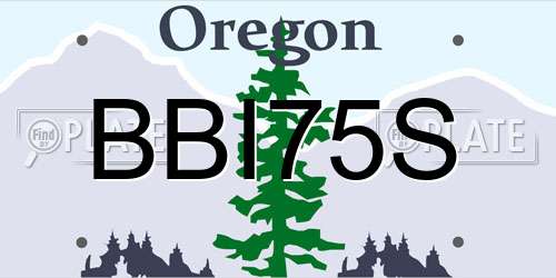 BBI75S Oregon License Plate