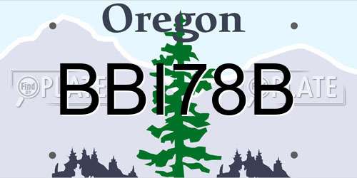 BBI78B Oregon License Plate